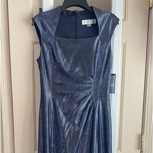 Tahiti ASL Blue Metallic Long Dress